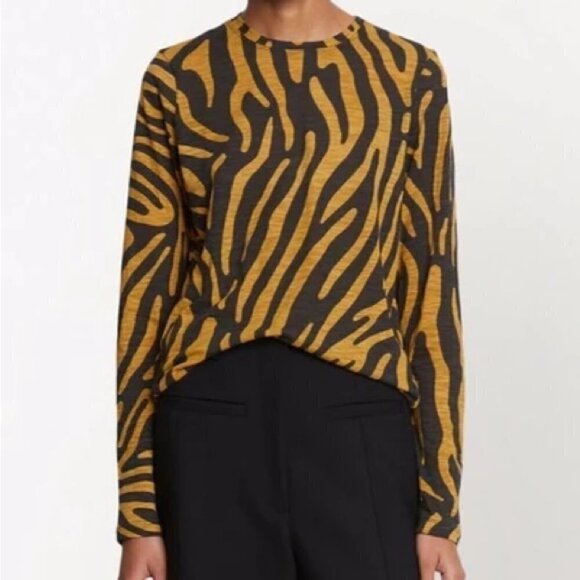 PROENZA SCHOULER ABSTRACT STRIPE LONG SLEEVE T-SHIRT SIZE XS - Picture 1 of 9